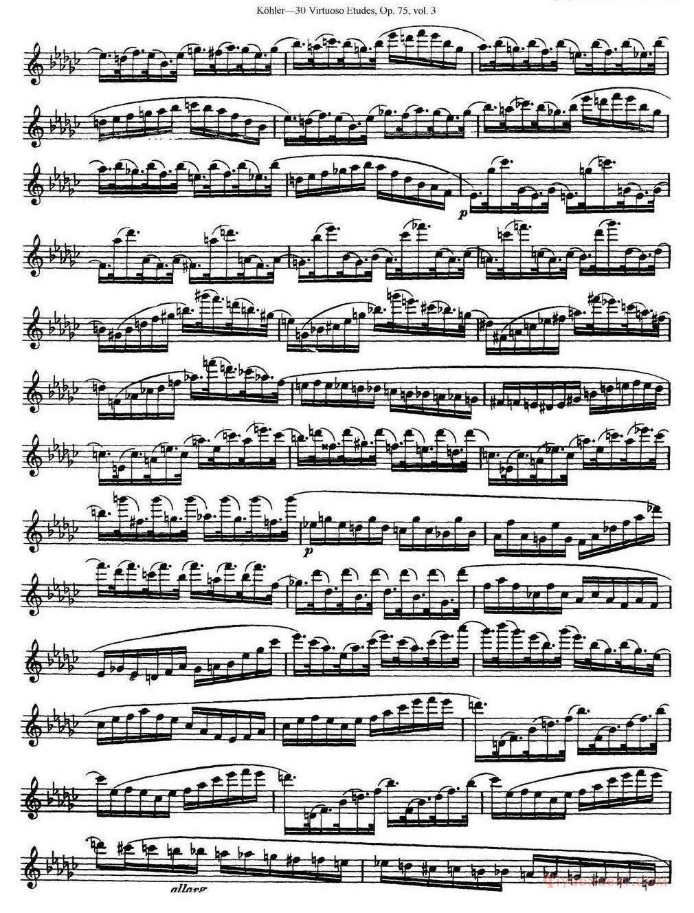 柯勒30首高级长笛练习曲作品75号(NO.1-NO.30)