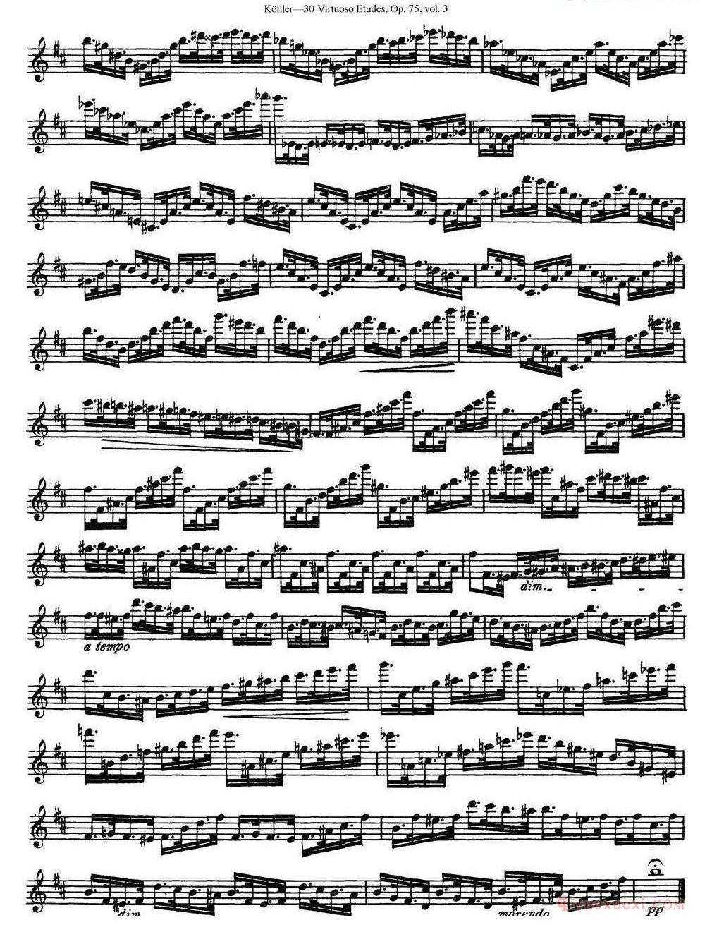 柯勒30首高级长笛练习曲作品75号(NO.1-NO.30)