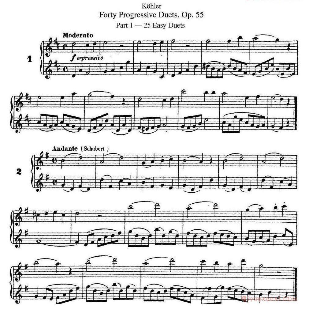 柯勒40首长笛提高练习曲OP.55(NO.1-NO.25)
