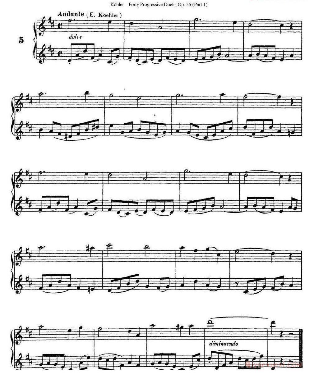 柯勒40首长笛提高练习曲OP.55(NO.1-NO.25)