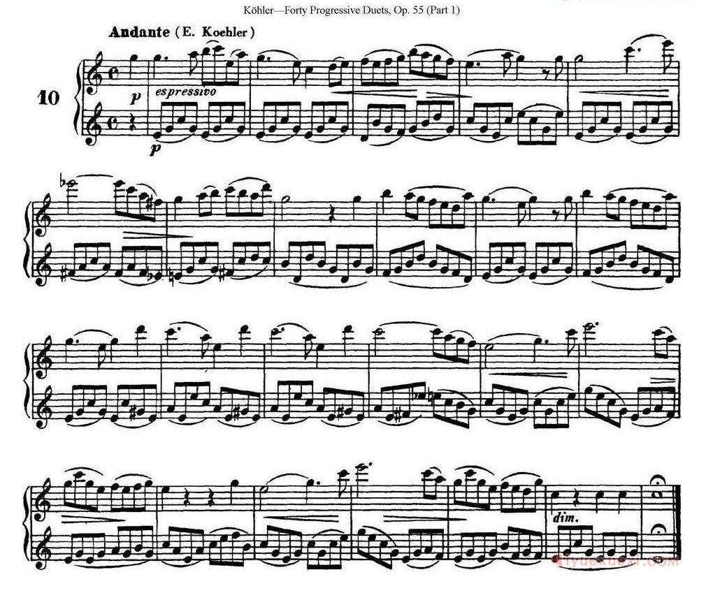 柯勒40首长笛提高练习曲OP.55(NO.1-NO.25)