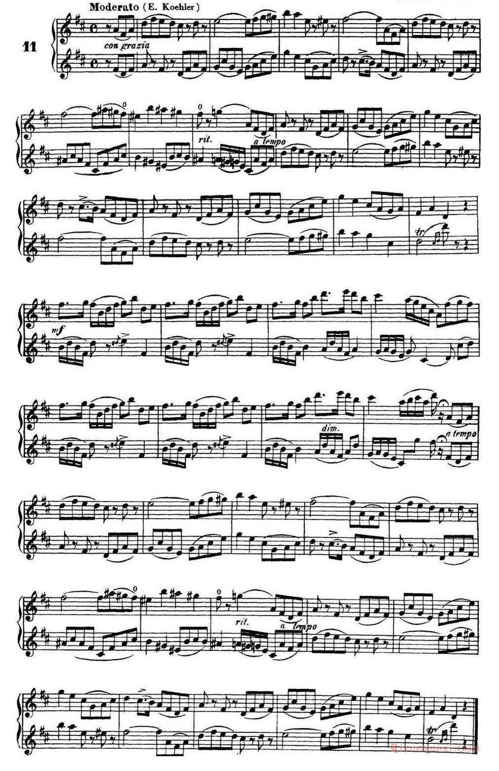 柯勒40首长笛提高练习曲OP.55(NO.1-NO.25)