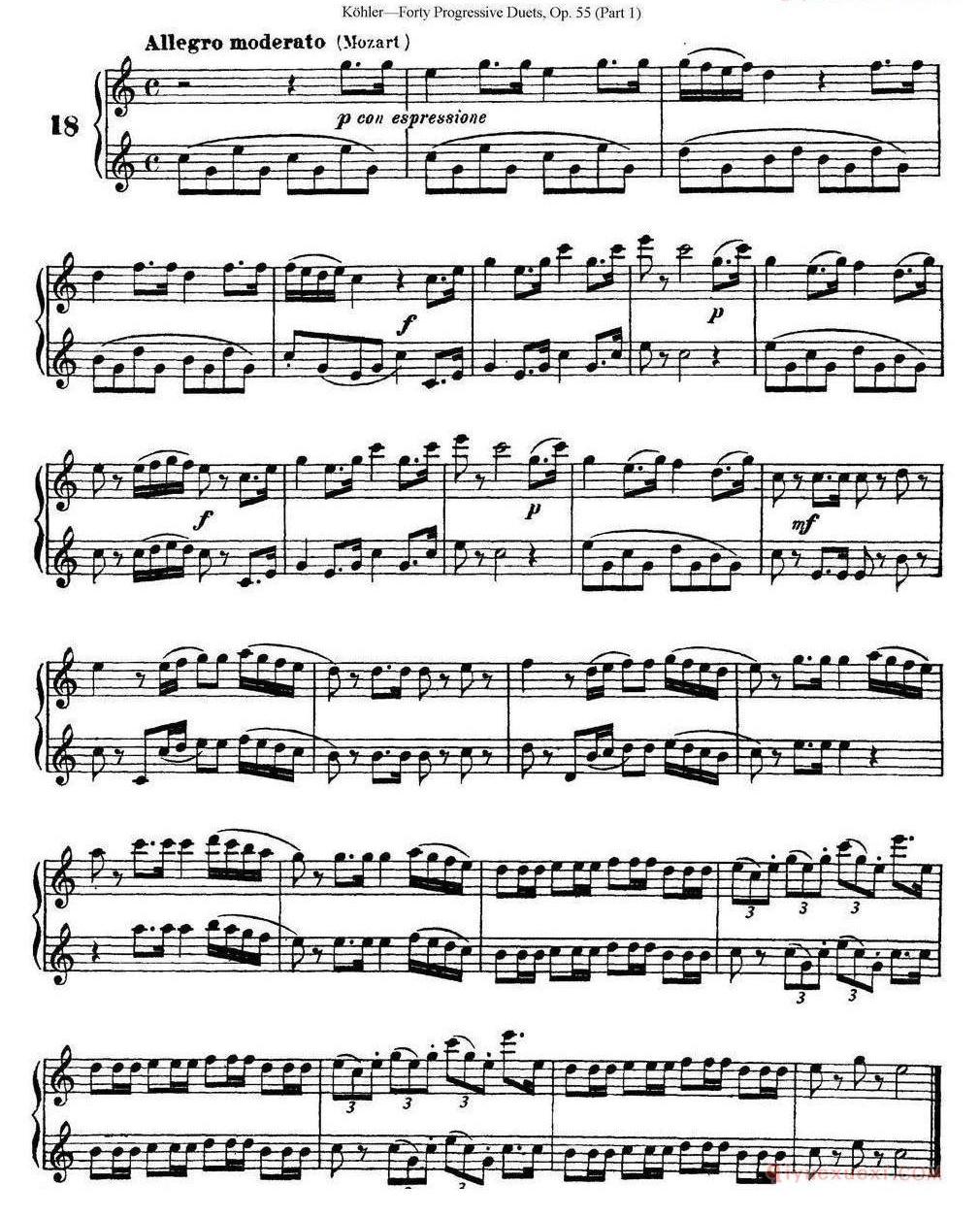 柯勒40首长笛提高练习曲OP.55(NO.1-NO.25)