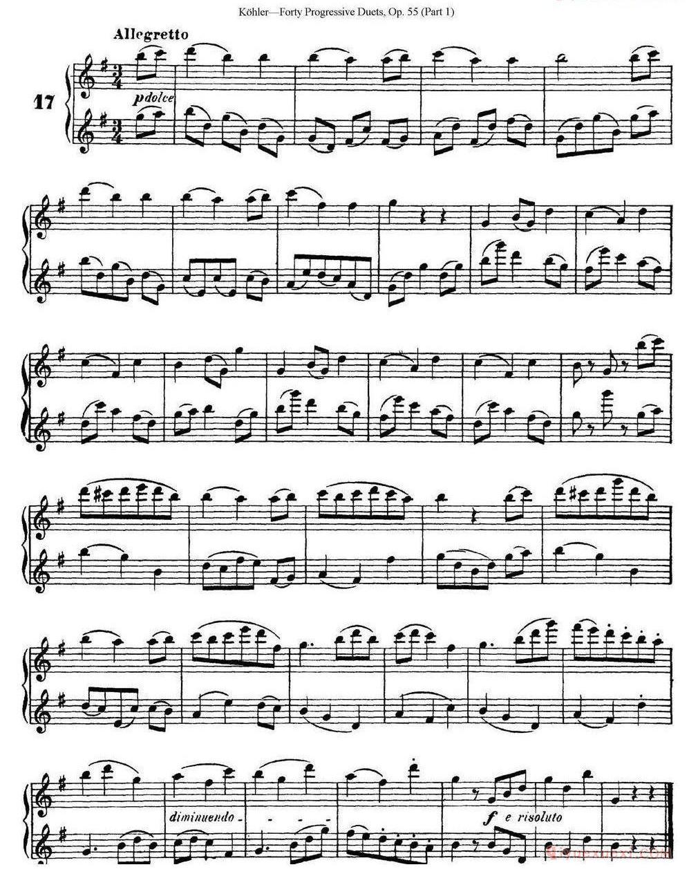 柯勒40首长笛提高练习曲OP.55(NO.1-NO.25)