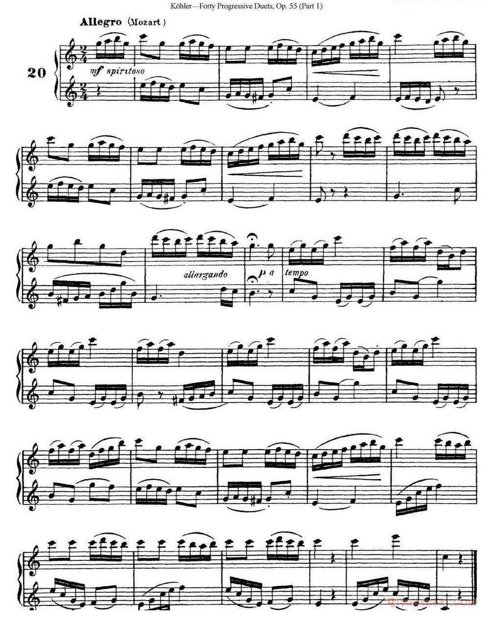 柯勒40首长笛提高练习曲OP.55(NO.1-NO.25)