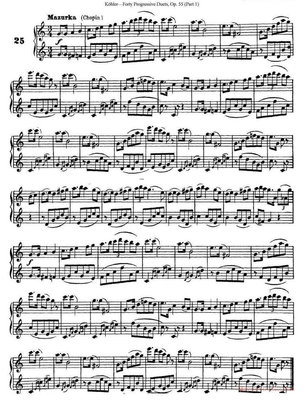 柯勒40首长笛提高练习曲OP.55(NO.1-NO.25)