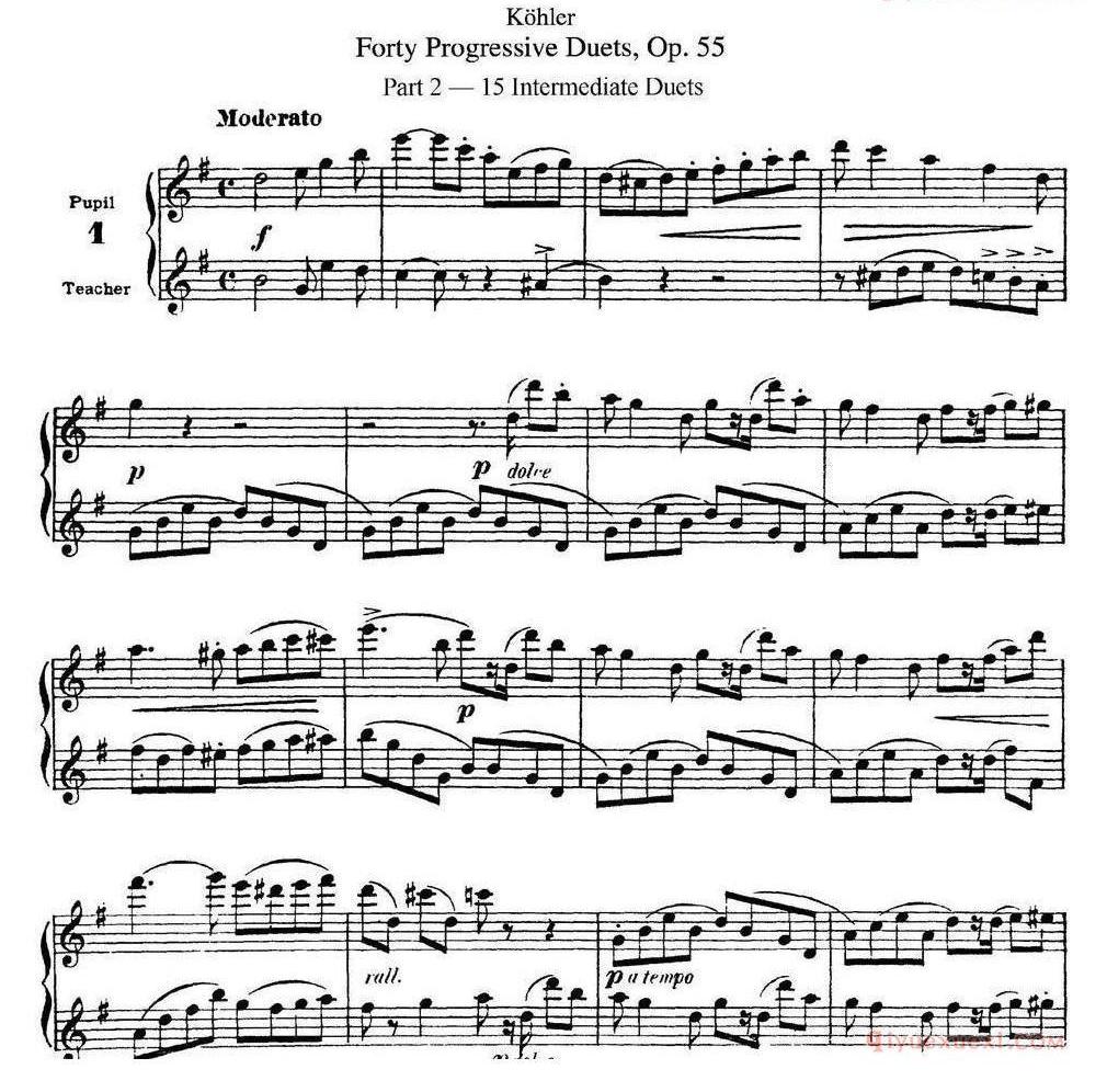 柯勒40首长笛提高练习曲OP.55(二重奏)NO.1-NO.15