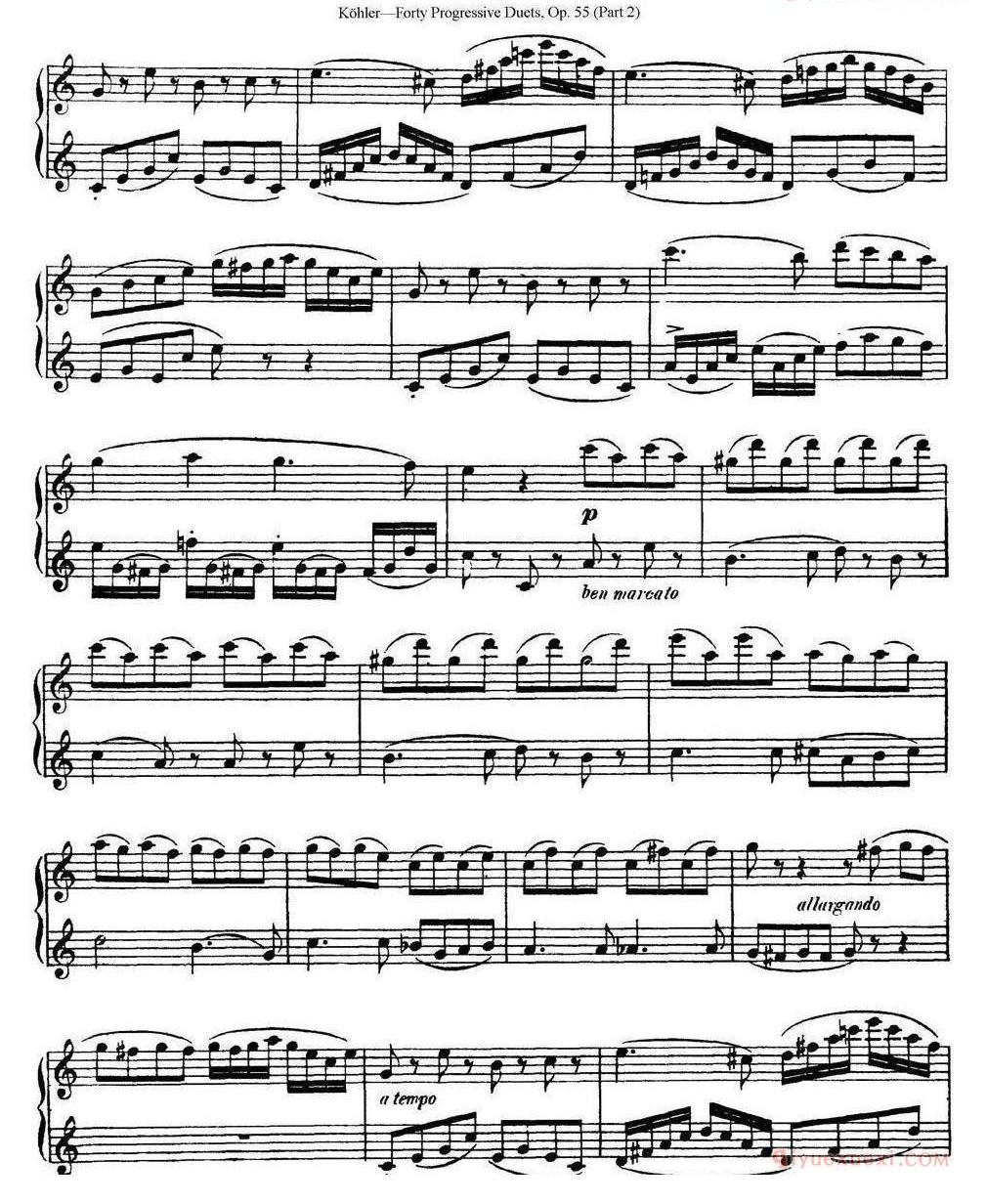 柯勒40首长笛提高练习曲OP.55(二重奏)NO.1-NO.15