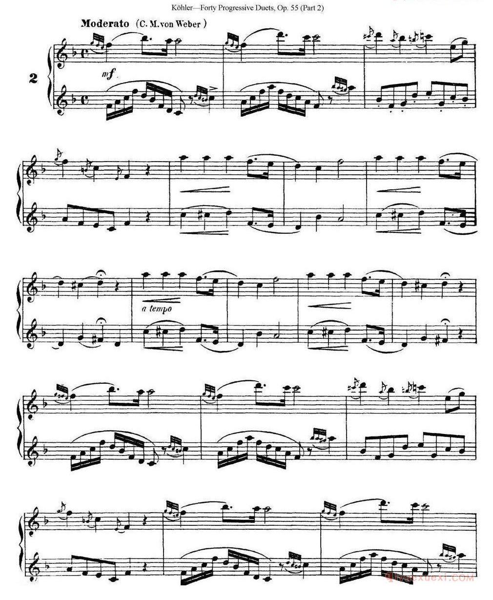 柯勒40首长笛提高练习曲OP.55(二重奏)NO.1-NO.15