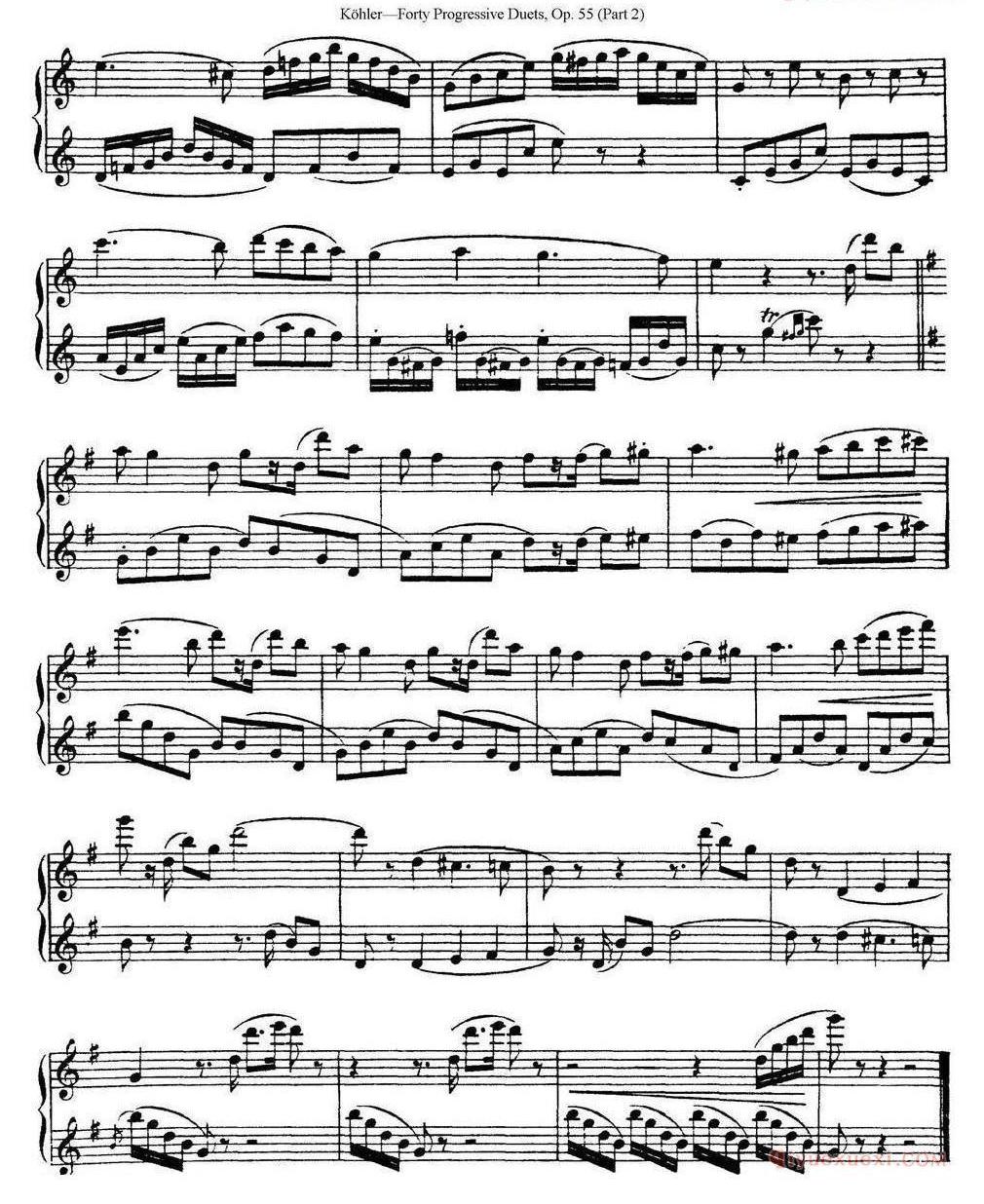 柯勒40首长笛提高练习曲OP.55(二重奏)NO.1-NO.15