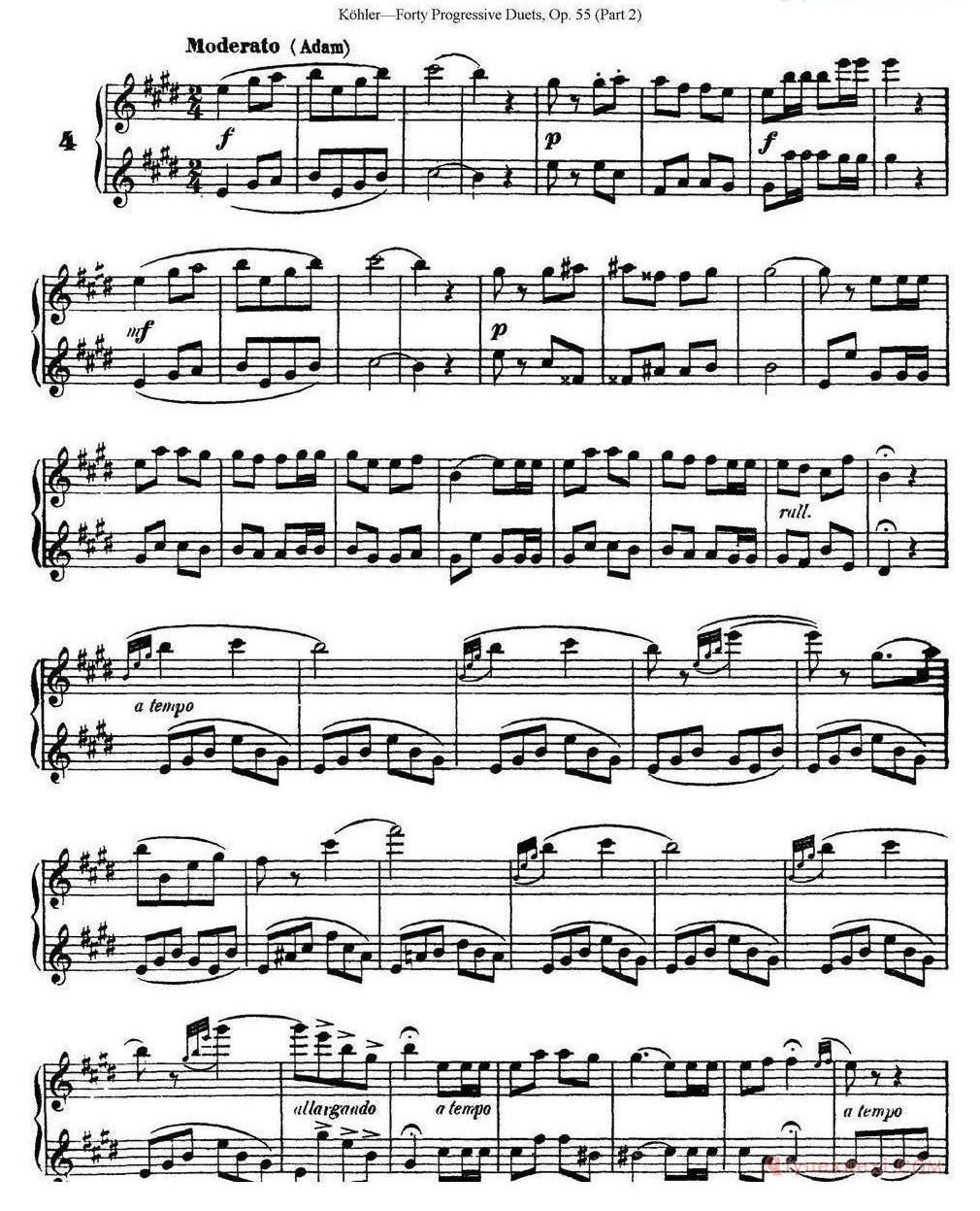 柯勒40首长笛提高练习曲OP.55（二重奏）NO.1-NO.15