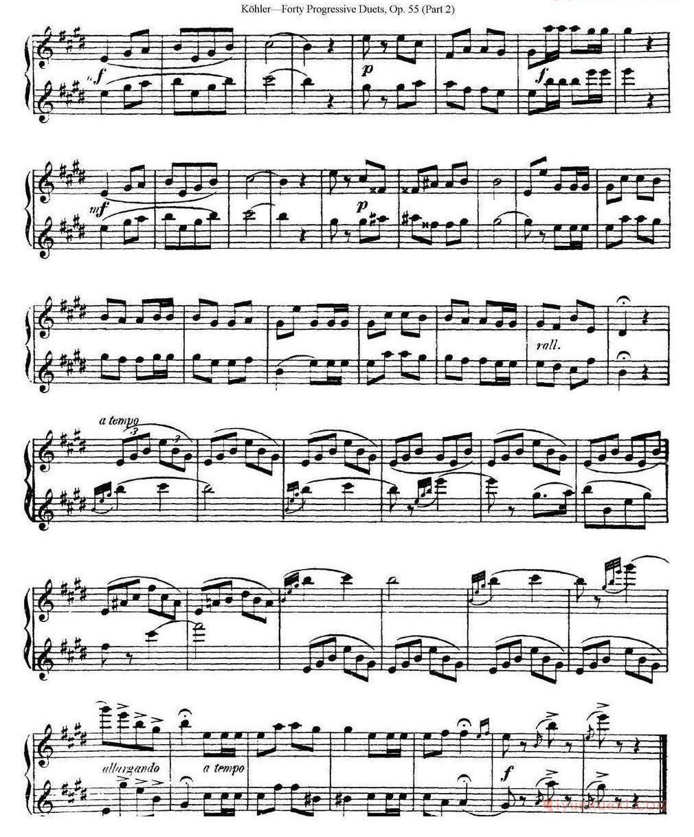 柯勒40首长笛提高练习曲OP.55（二重奏）NO.1-NO.15