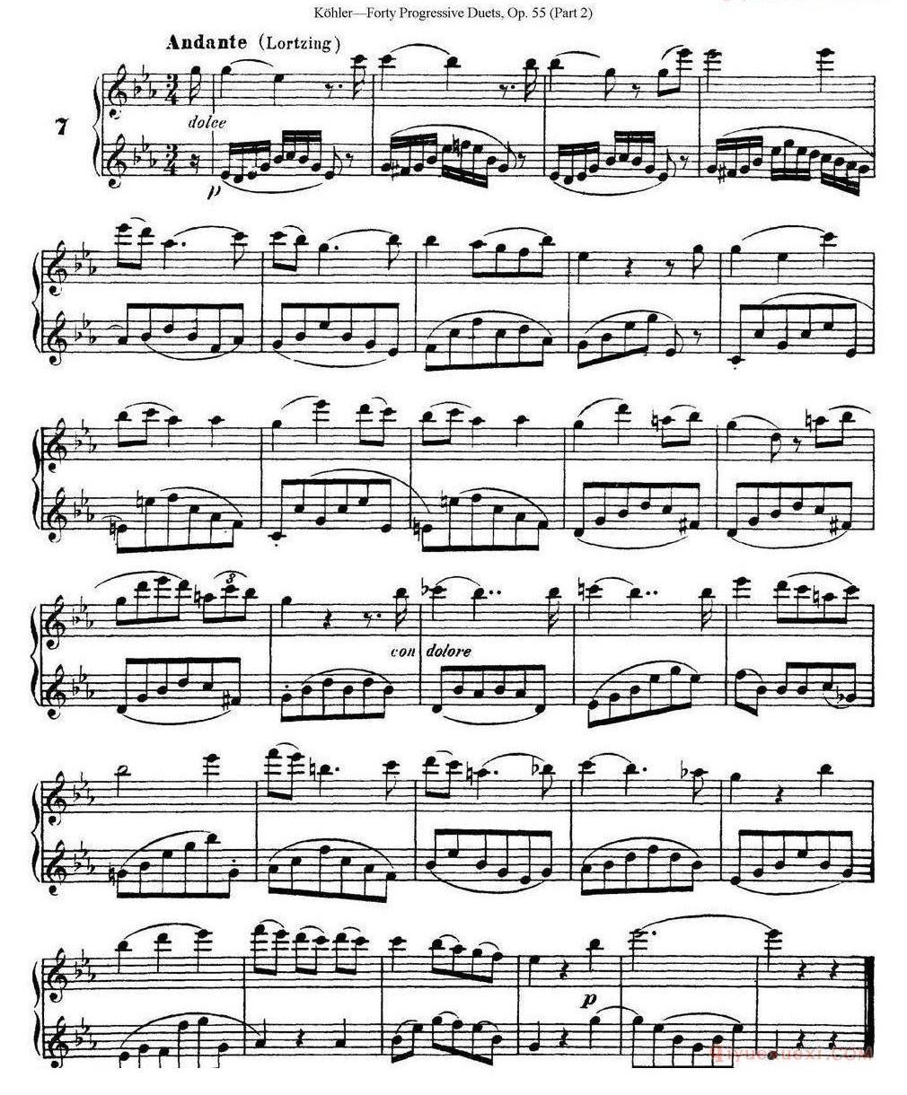 柯勒40首长笛提高练习曲OP.55（二重奏）NO.1-NO.15