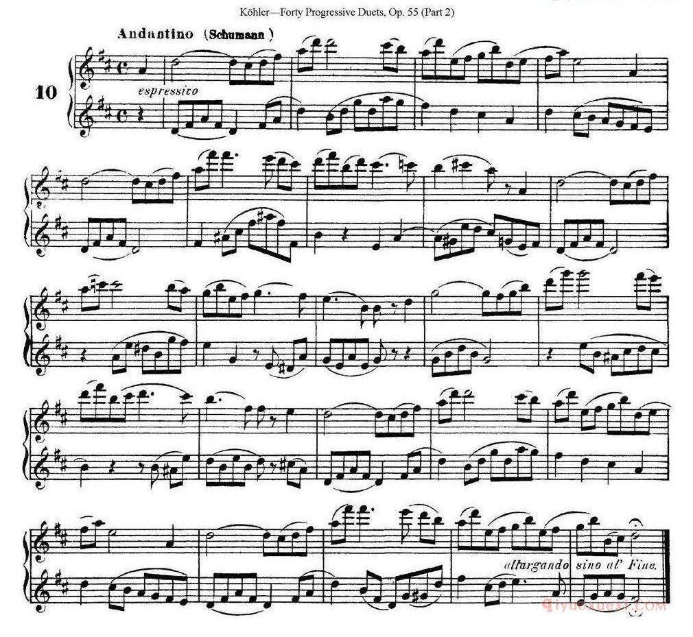 柯勒40首长笛提高练习曲OP.55（二重奏）NO.1-NO.15