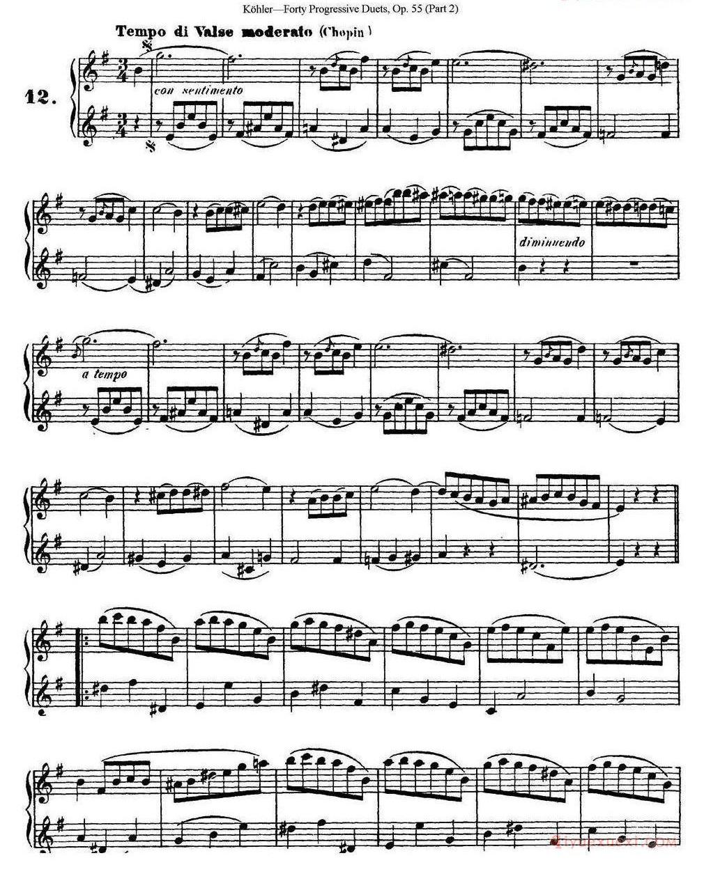 柯勒40首长笛提高练习曲OP.55（二重奏）NO.1-NO.15