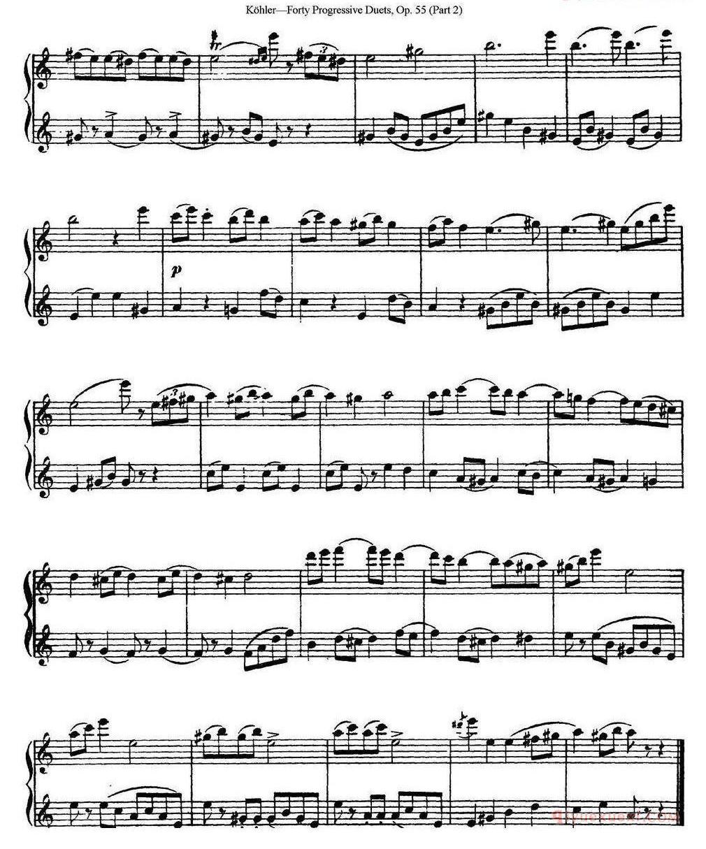 柯勒40首长笛提高练习曲OP.55（二重奏）NO.1-NO.15