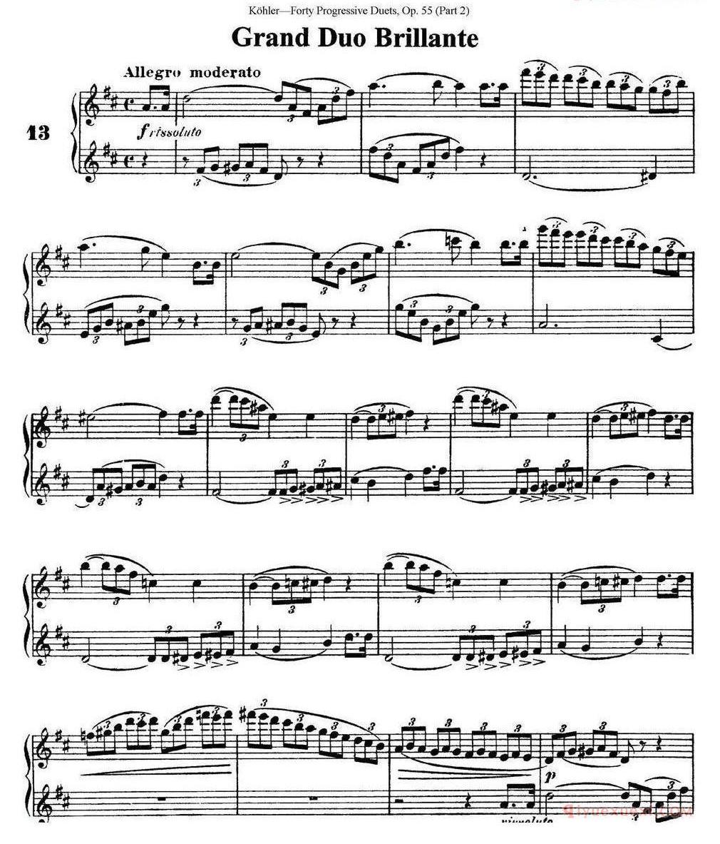 柯勒40首长笛提高练习曲OP.55（二重奏）NO.1-NO.15