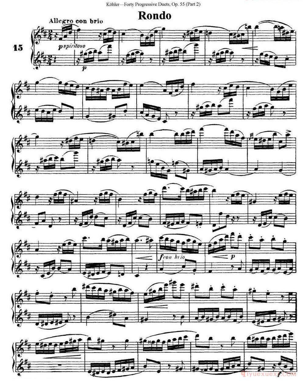 柯勒40首长笛提高练习曲OP.55(二重奏)NO.1-NO.15