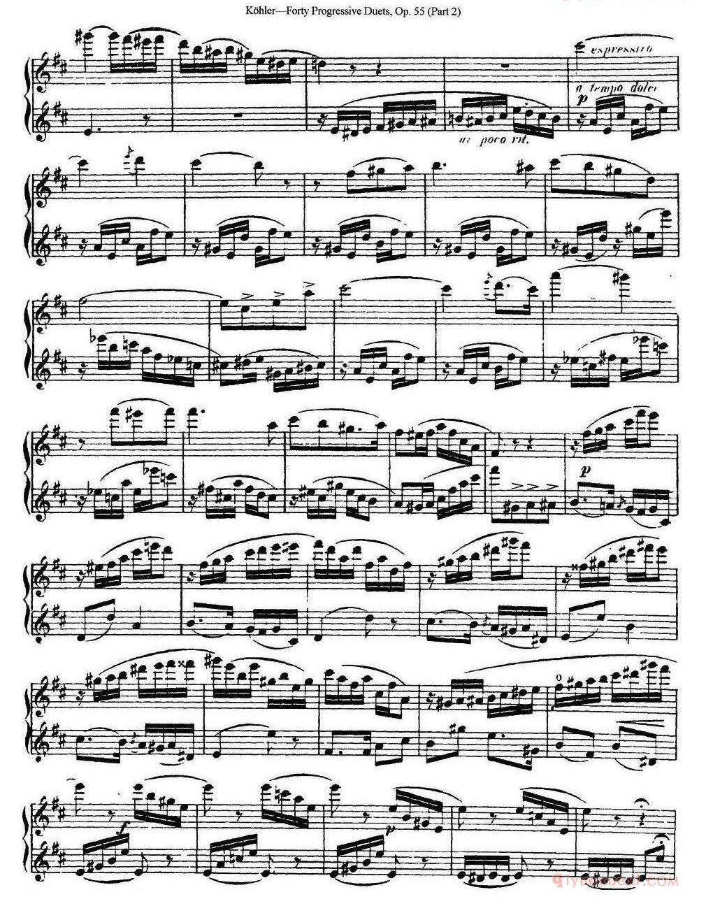 柯勒40首长笛提高练习曲OP.55(二重奏)NO.1-NO.15