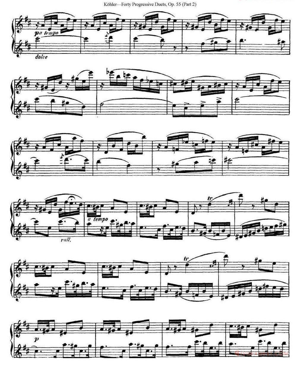 柯勒40首长笛提高练习曲OP.55(二重奏)NO.1-NO.15