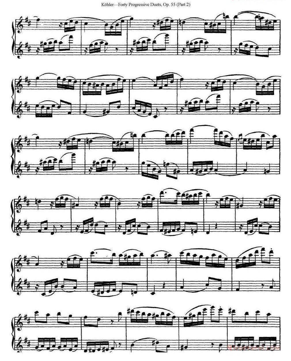 柯勒40首长笛提高练习曲OP.55(二重奏)NO.1-NO.15