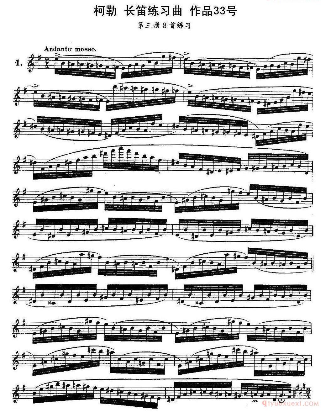 柯勒长笛练习曲作品33号