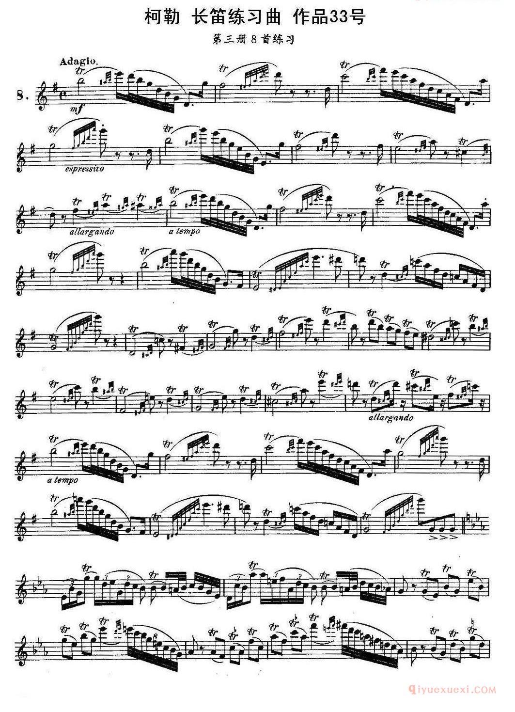 柯勒长笛练习曲作品33号