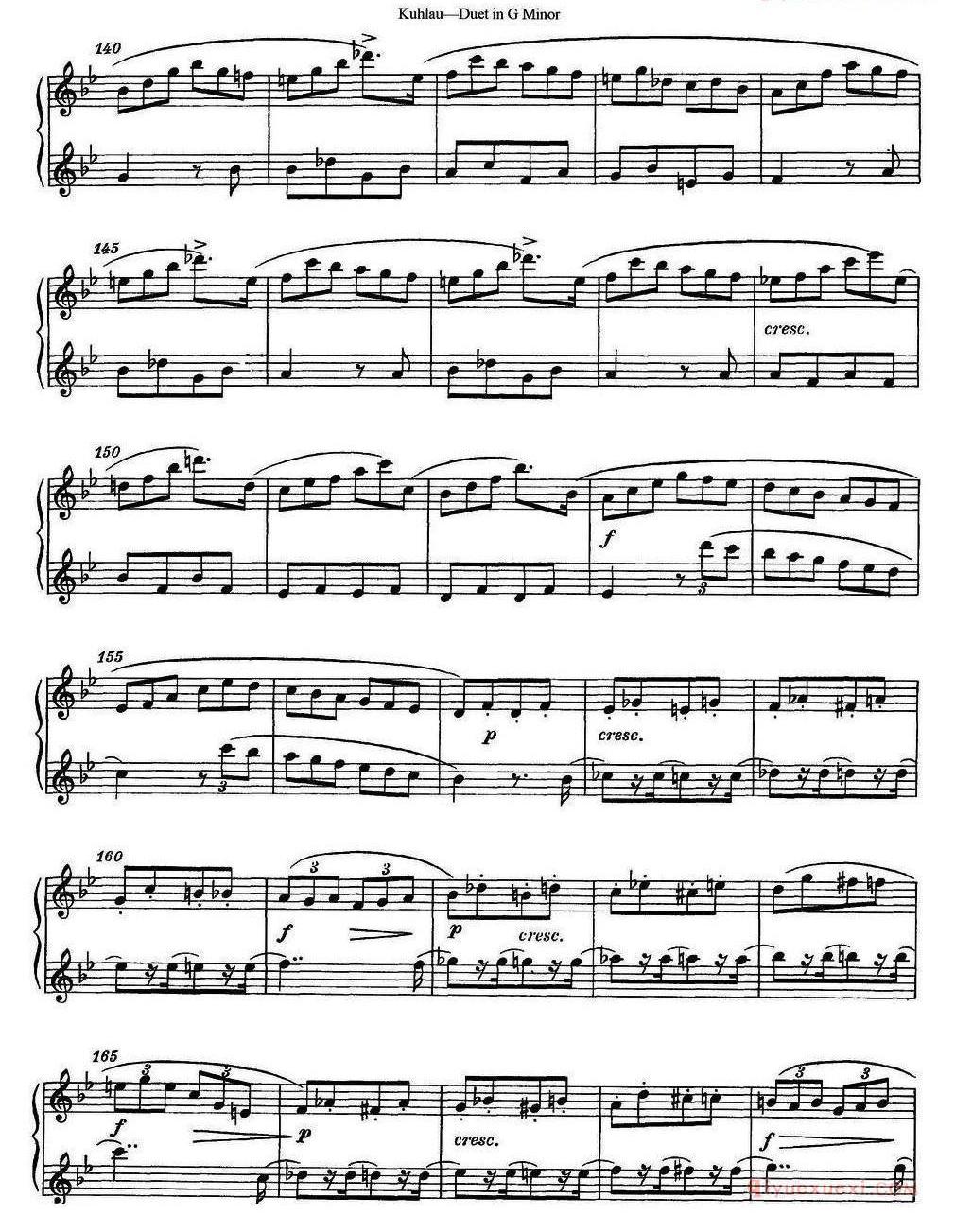 库劳g小调长笛二重奏练习曲（No.2） 