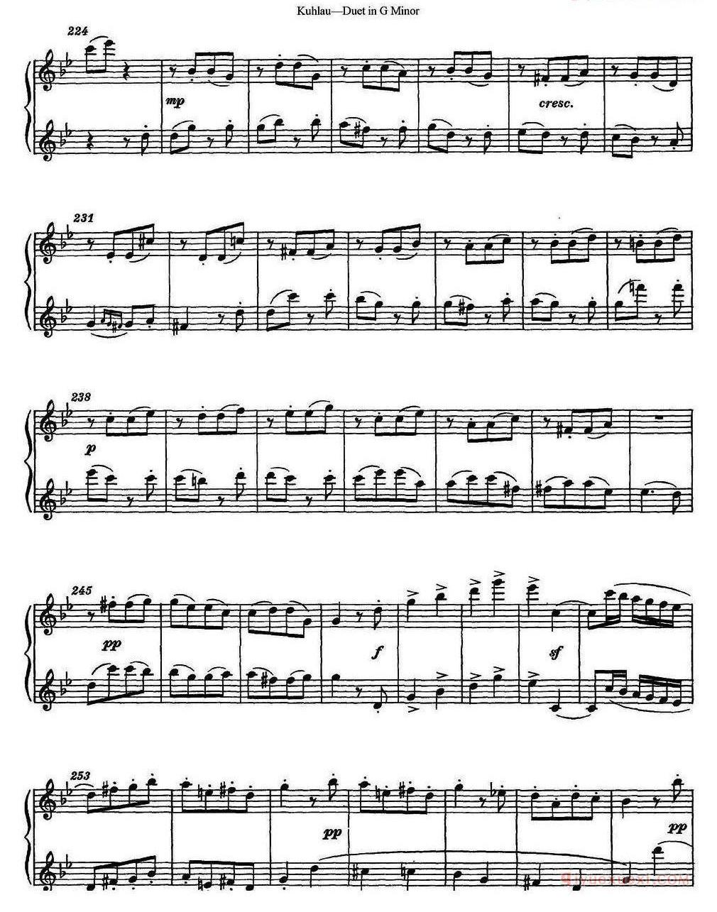 库劳g小调长笛二重奏练习曲（No.2） 