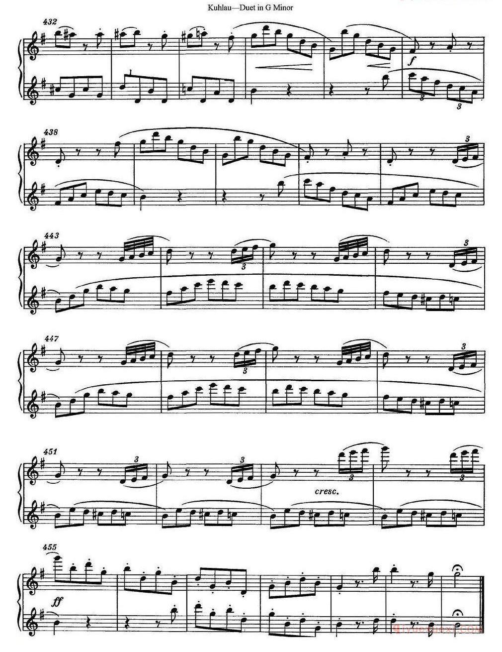 库劳g小调长笛二重奏练习曲（No.2） 