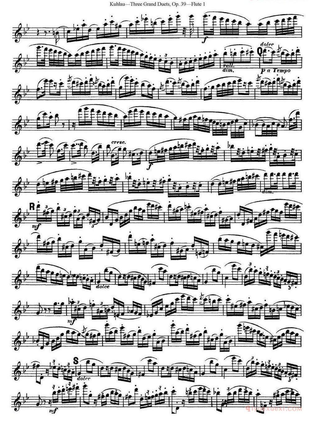 库劳长笛二重奏大练习曲Op.39——Flute 1(No.2)