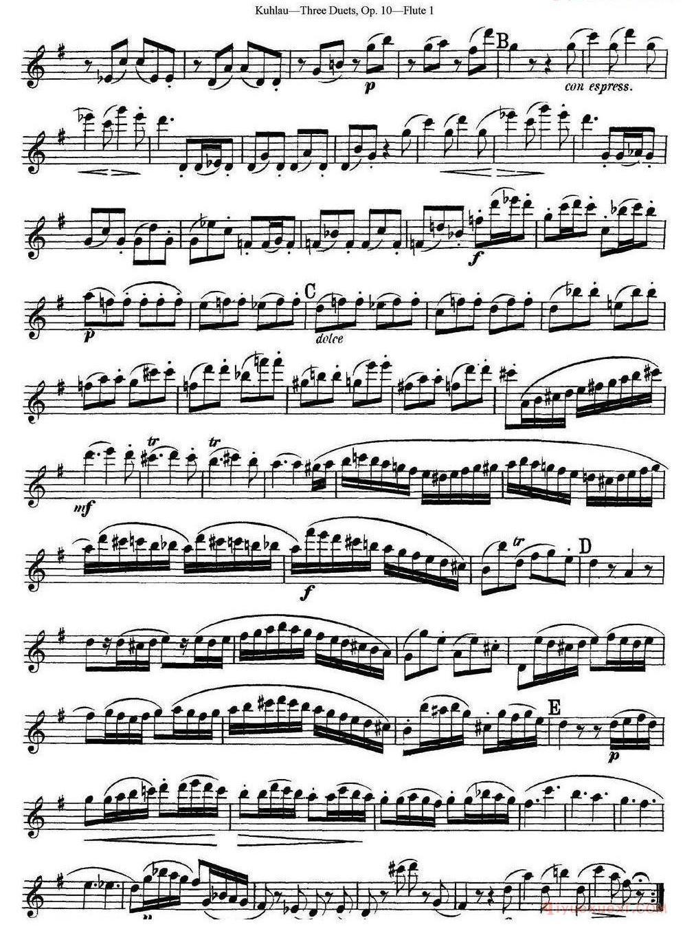 库劳长笛二重奏练习曲Op.10——Flute 1(No.3)
