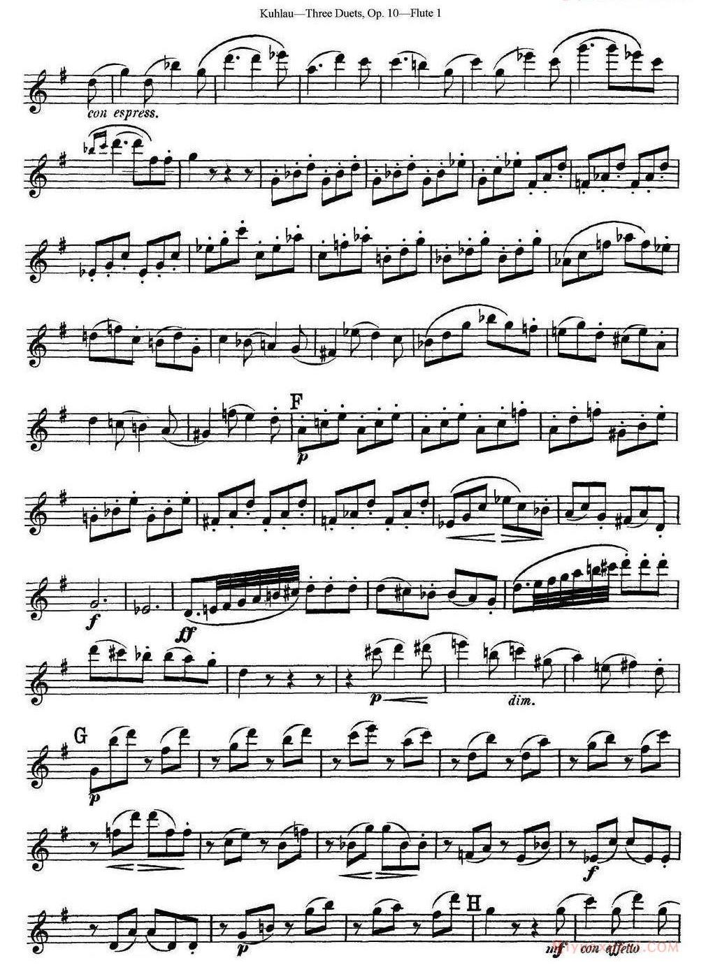 库劳长笛二重奏练习曲Op.10——Flute 1(No.3)