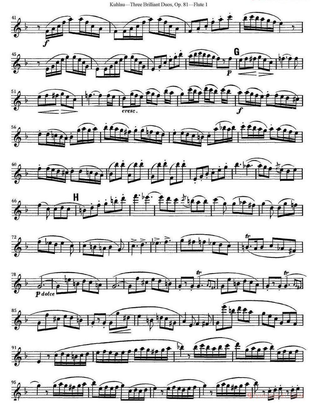 库劳长笛二重奏练习三段OP.81——Flute 1(NO.2)