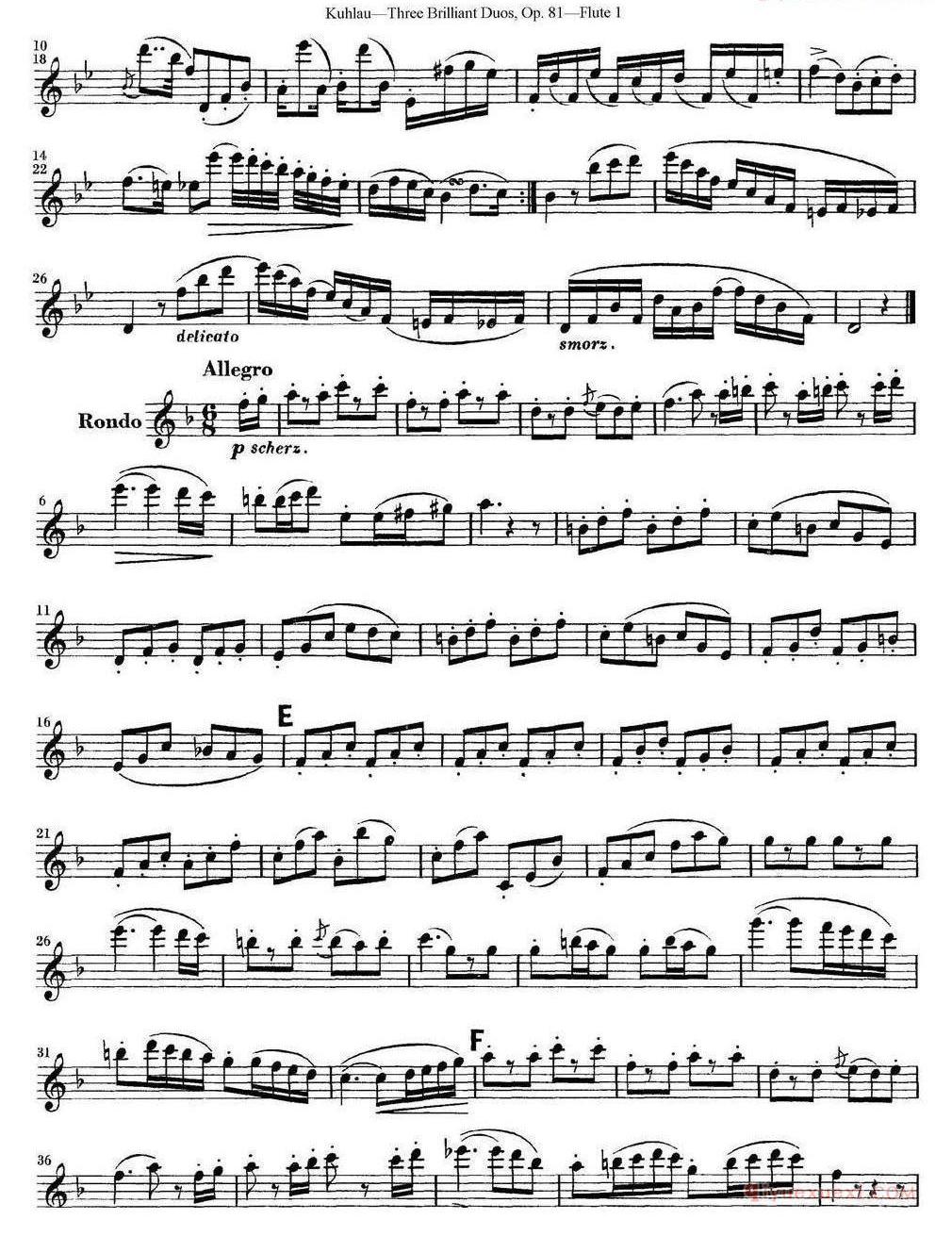 库劳长笛二重奏练习三段OP.81——Flute 1(NO.2)