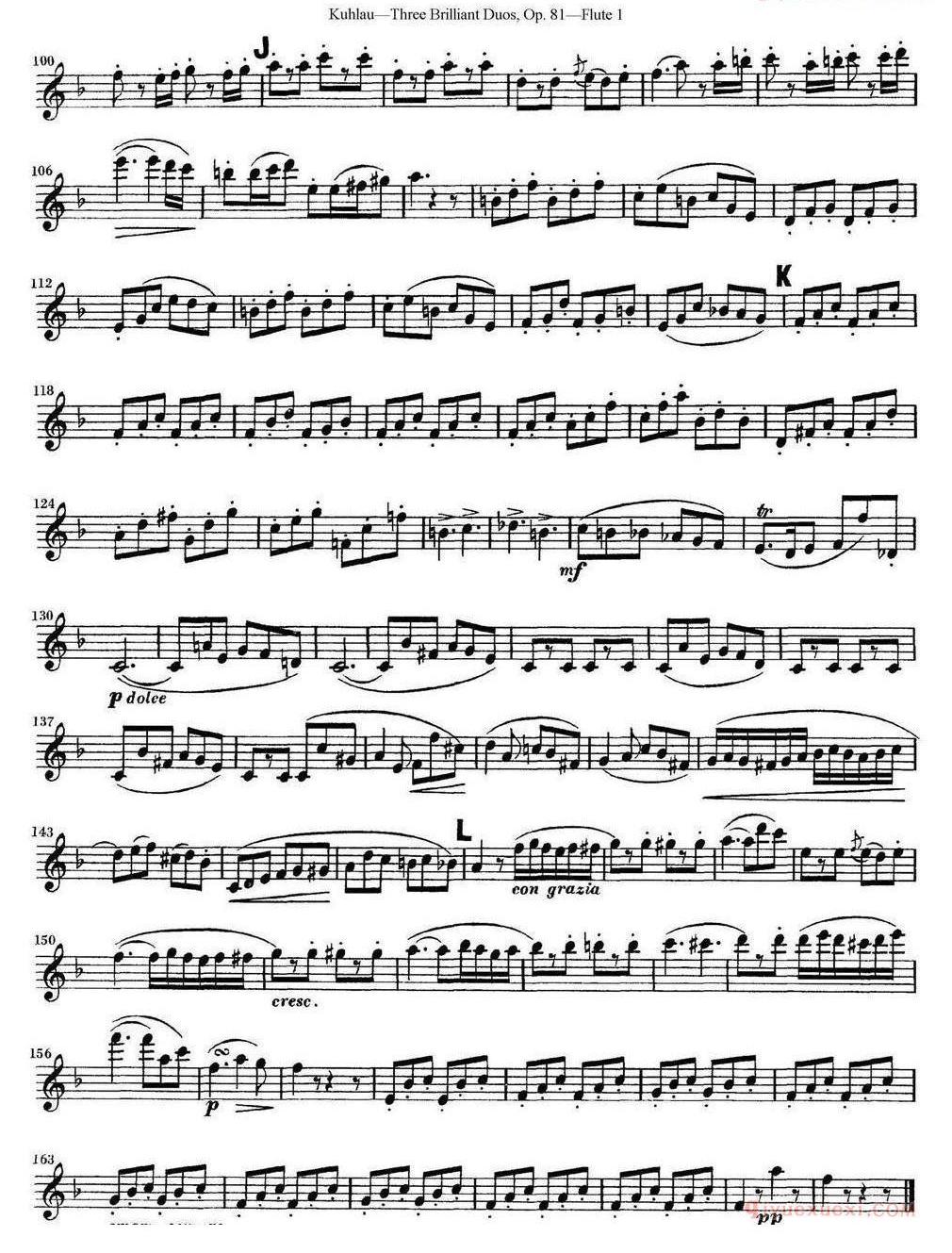 库劳长笛二重奏练习三段OP.81——Flute 1(NO.2)