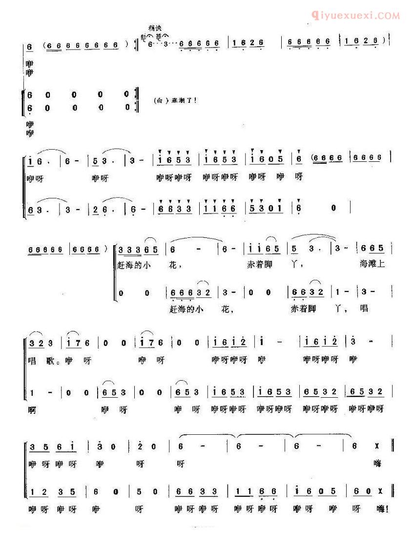 儿童歌曲简谱[赶海娃]邝厚勤词 林中曲、合唱