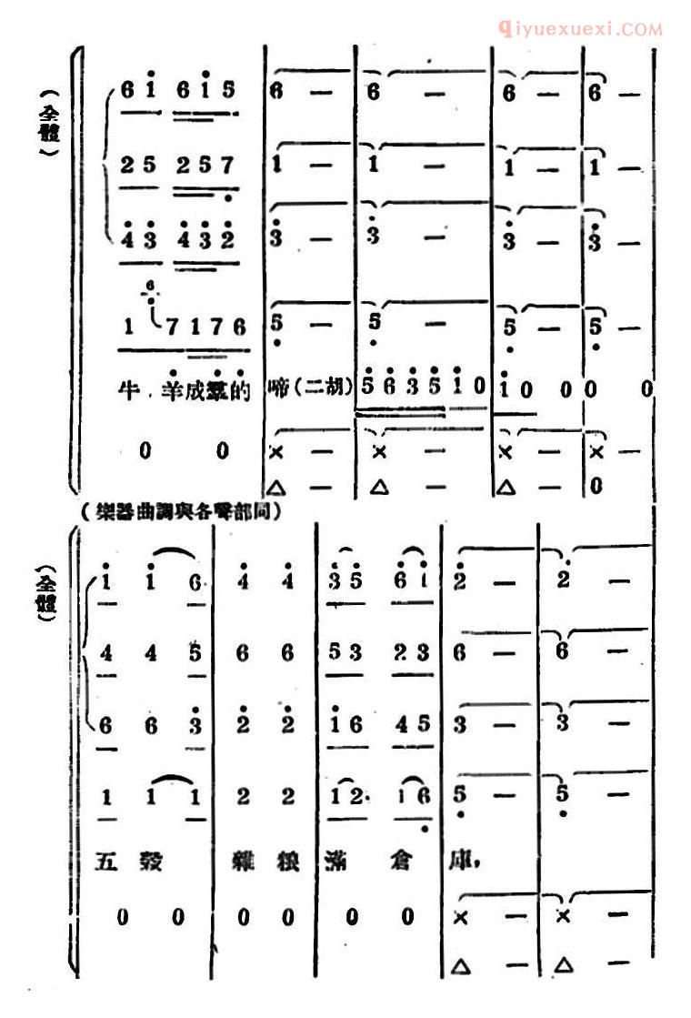 合唱谱[生产大合唱/二幕活报型歌剧]简谱
