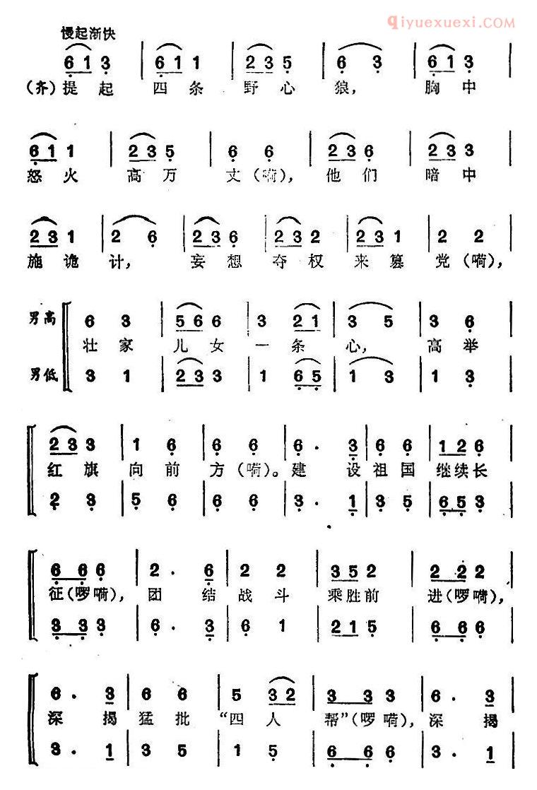 合唱谱[胜利酒歌]简谱