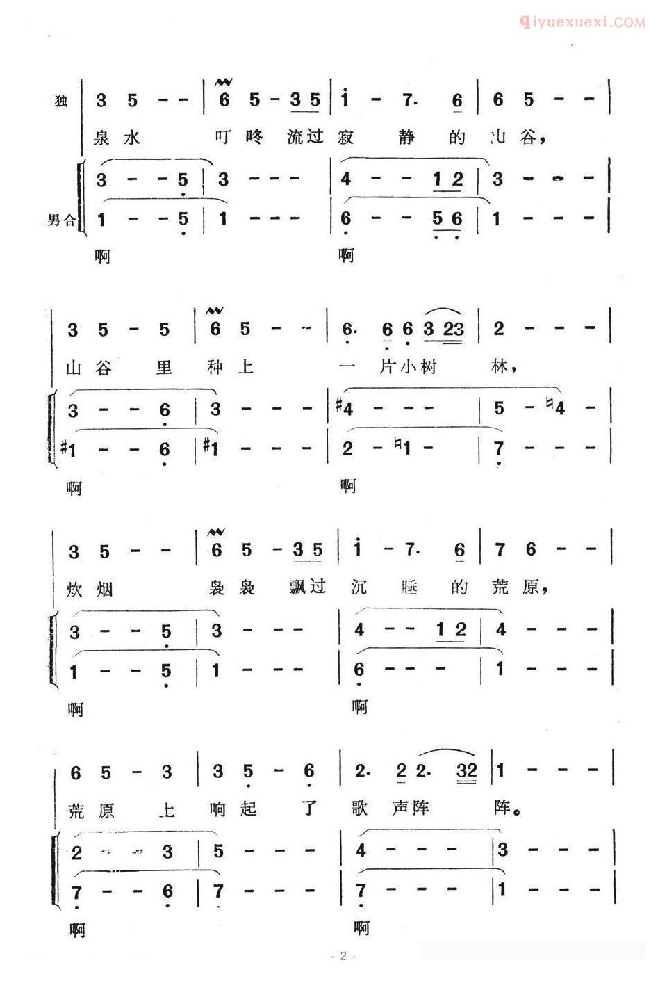 合唱谱[父亲/开发大西南/插曲]简谱
