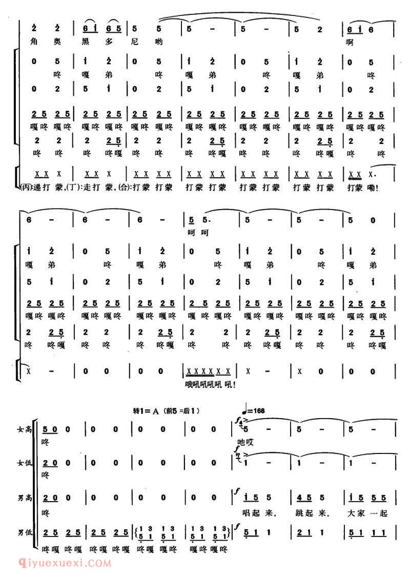 【木鼓敲起来/王德文 词曲】简谱
