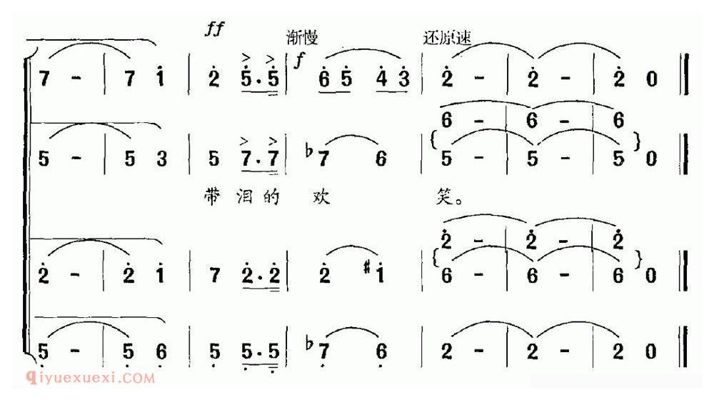 合唱谱[老军垦的诉说]简谱