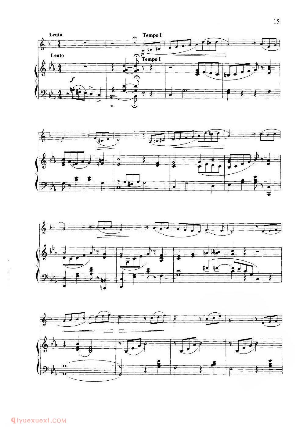 小号独奏乐曲谱《六月》俄/柴科夫斯基 曲/Tchaikovsky
