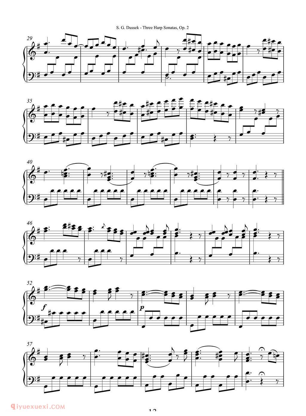杜塞克三首竖琴奏鸣曲 Op.2 No.2/Dussek Three Harp Sonatas Op. 2 No.2