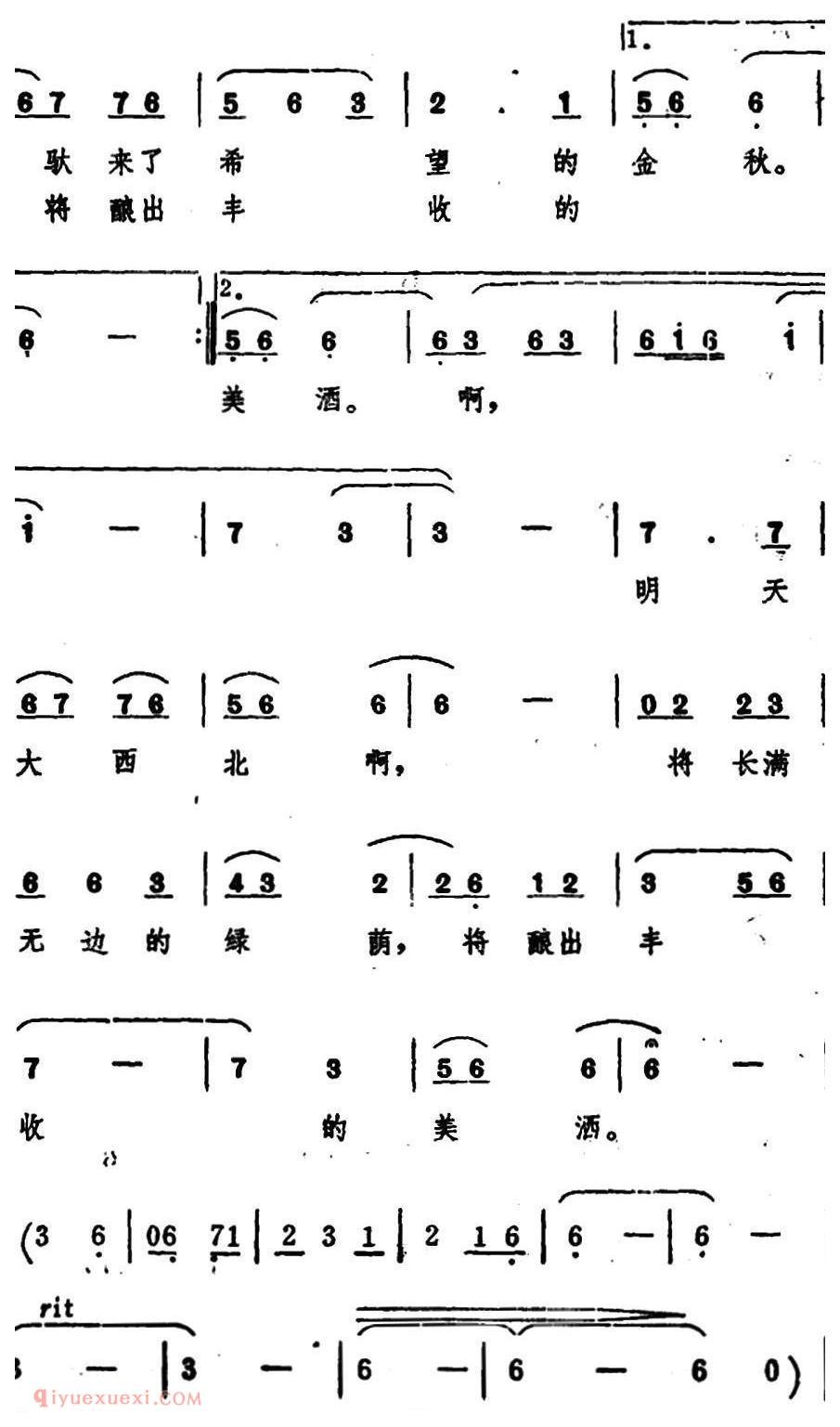 美声歌曲简谱《是谁驮来了绿洲》