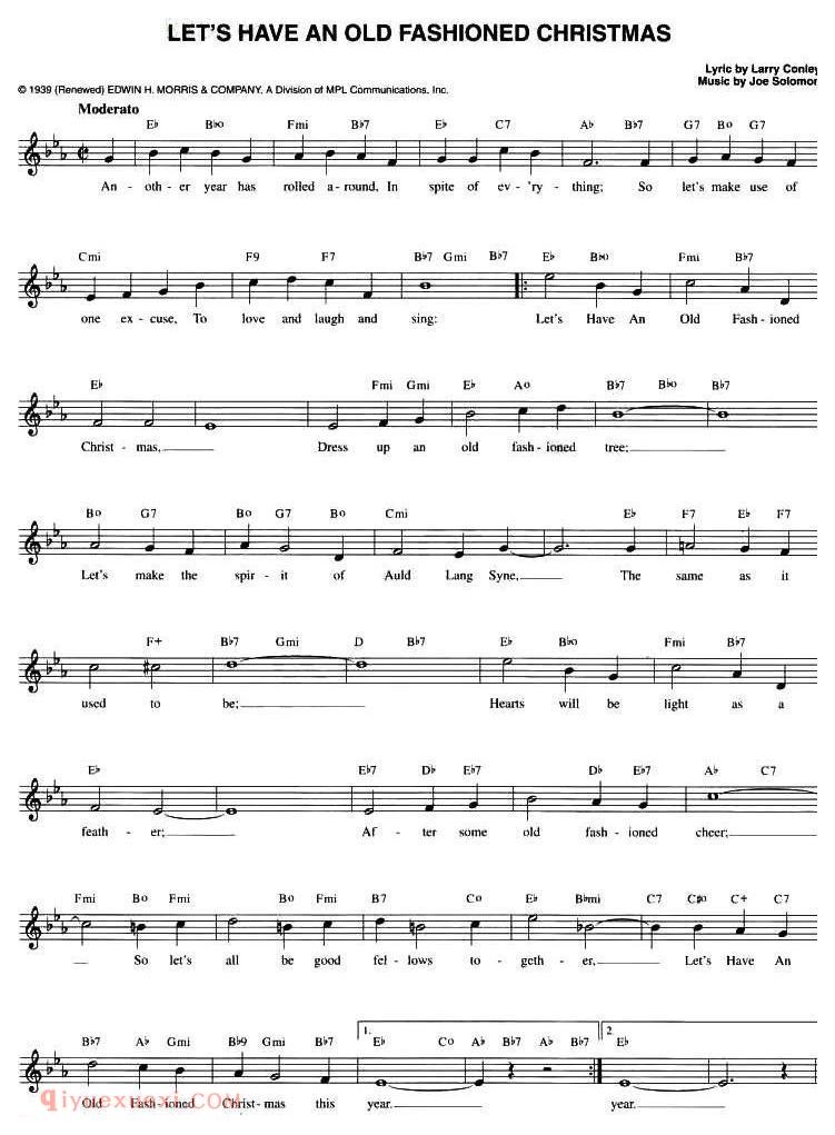 五线谱《LET'S HAVE AN OLD FASHIONED CHRISTMAS 》