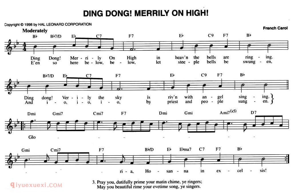 五线谱《THE ULTIMATE CHRISTMAS FAKE BOOK:47.DING DONG! MERRILY ON HIGH! 》