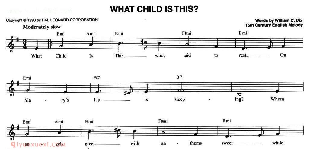 五线谱《WHAT CHILD IS THIS?》