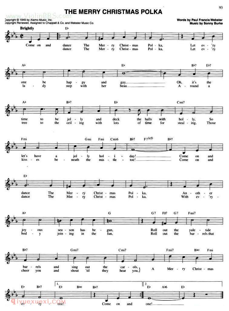 五线谱《THE MERRY CHRISTAMS POLKA》