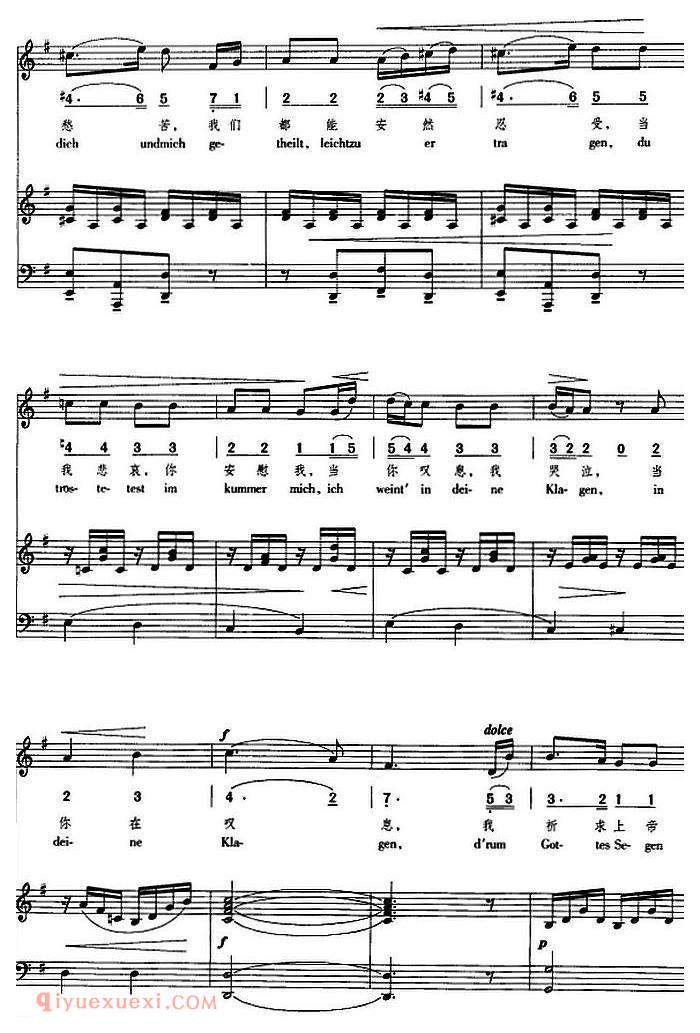 德国 | 我爱你 中外文对照 | 五线谱